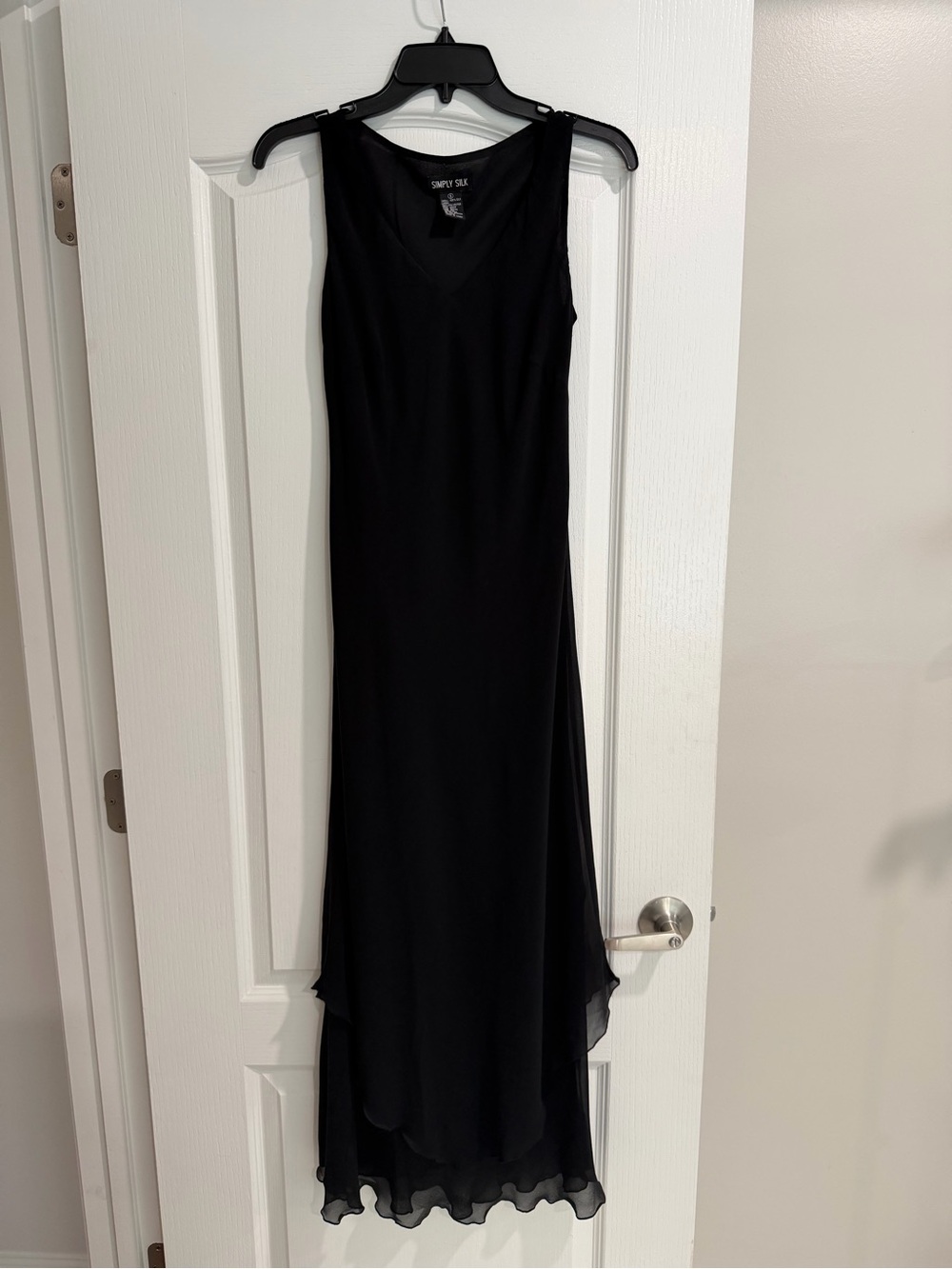 Simply Silk Black V-Neck Sleeveless Midi Dress